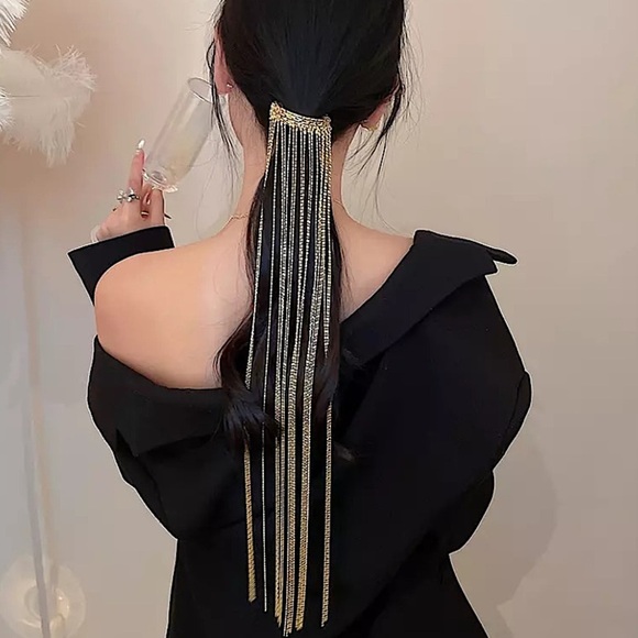 Boho Gold Tassel Hair-clip main image 4